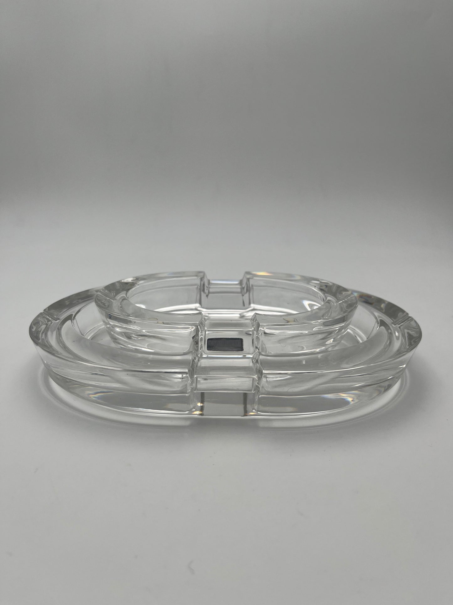 Ensemble de 2 Cendriers en cristal, Arnolfo di Cambio, L. Griziotti, Italie, 70s