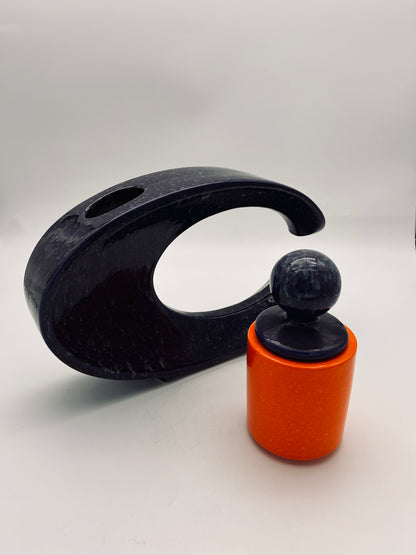 Vase céramique émaillée bleu, Roberto Rigon, Bertoncello, Italie, 1970s