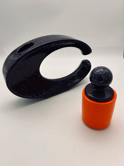 Vase céramique émaillée bleu, Roberto Rigon, Bertoncello, Italie, 1970s