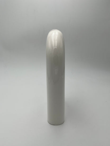 Vases blancs, trio, céramique, Sicart Cartigliano, Pino Spagnolo, Italie, 70s