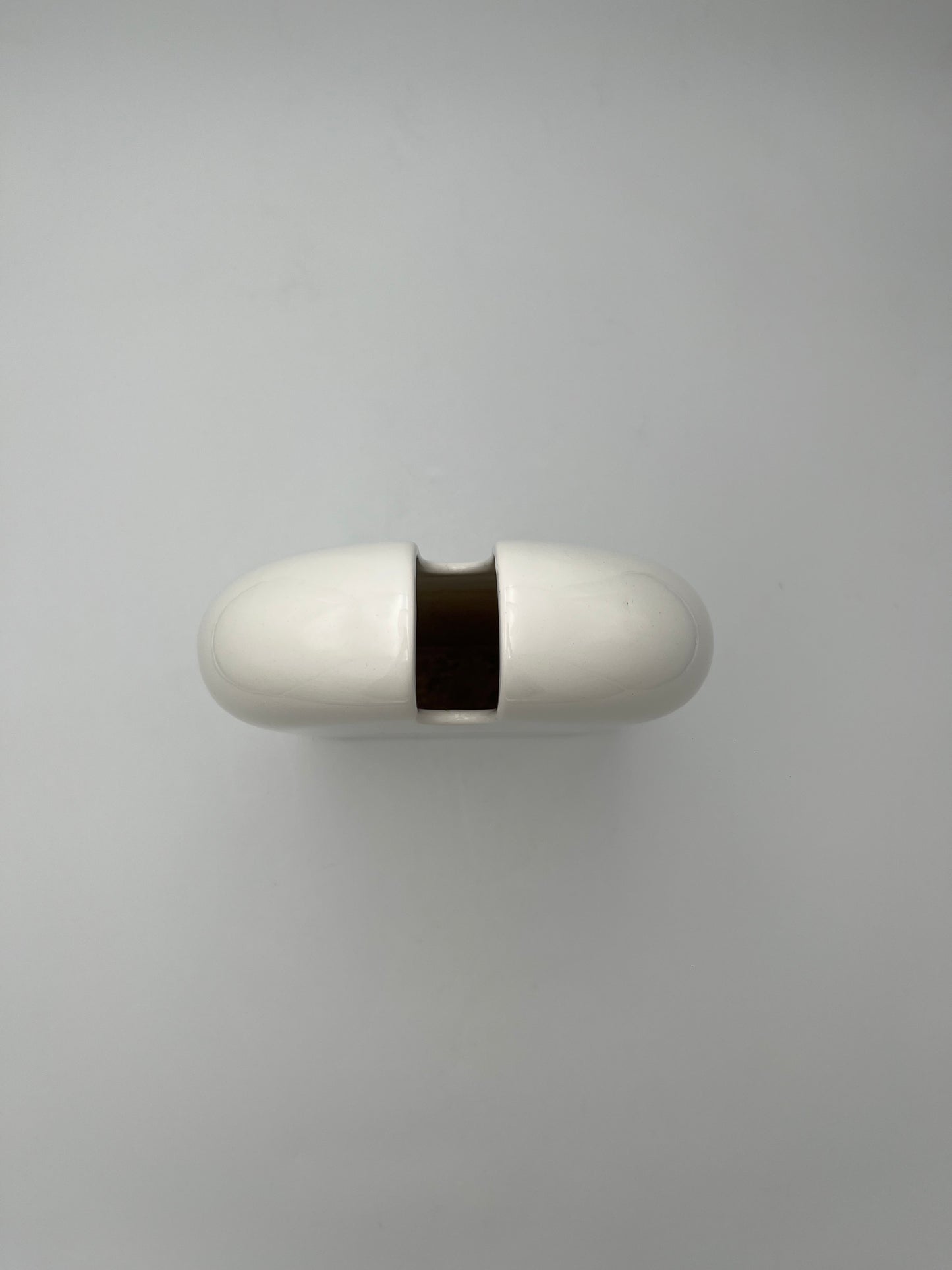 Vases blancs, trio, céramique, Sicart Cartigliano, Pino Spagnolo, Italie, 70s