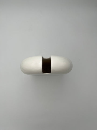 Vases blancs, trio, céramique, Sicart Cartigliano, Pino Spagnolo, Italie, 70s