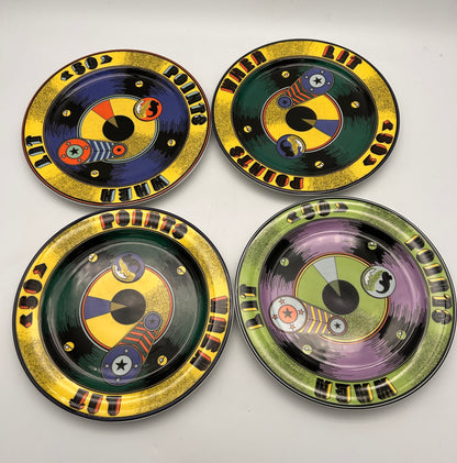 Assiettes plates multicolores "flipper" BOPLA Langenthal, 2000s