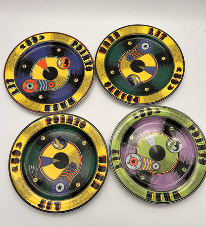 Assiettes plates multicolores "flipper" BOPLA Langenthal, 2000s