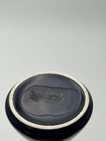 Vase Soliflore Bleu Marine, Sicart Cartigliano, Pino Spagnolo, Italie, 70s