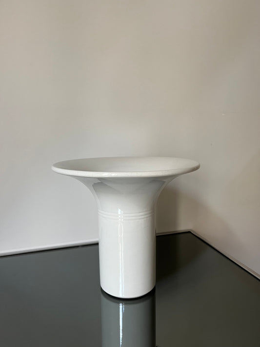 Vase en céramique italienne blanc, Sicart, 70s