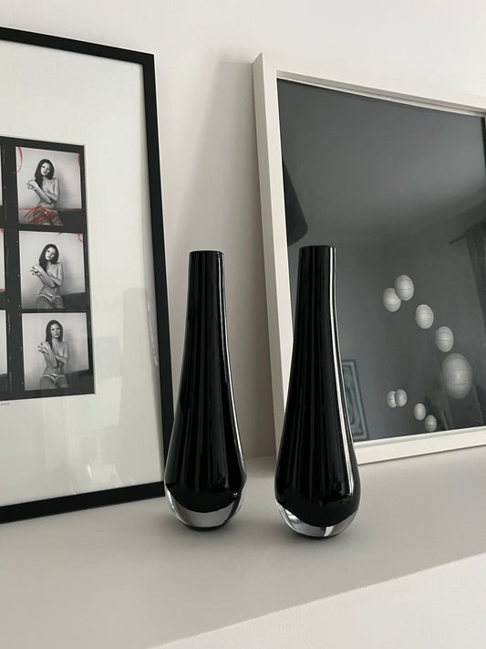 Paire de soliflores en verre de murano, Italie, 2000s