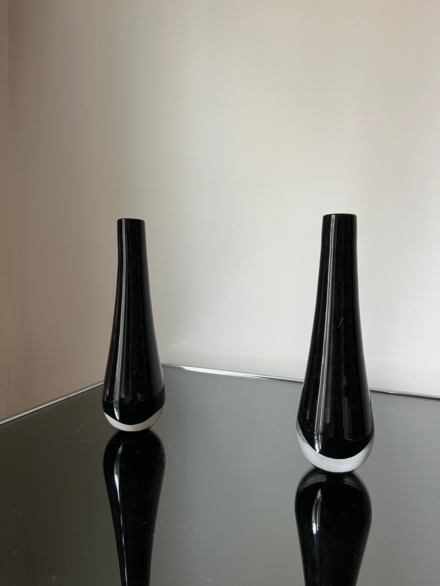 Paire de soliflores en verre de murano, Italie, 2000s