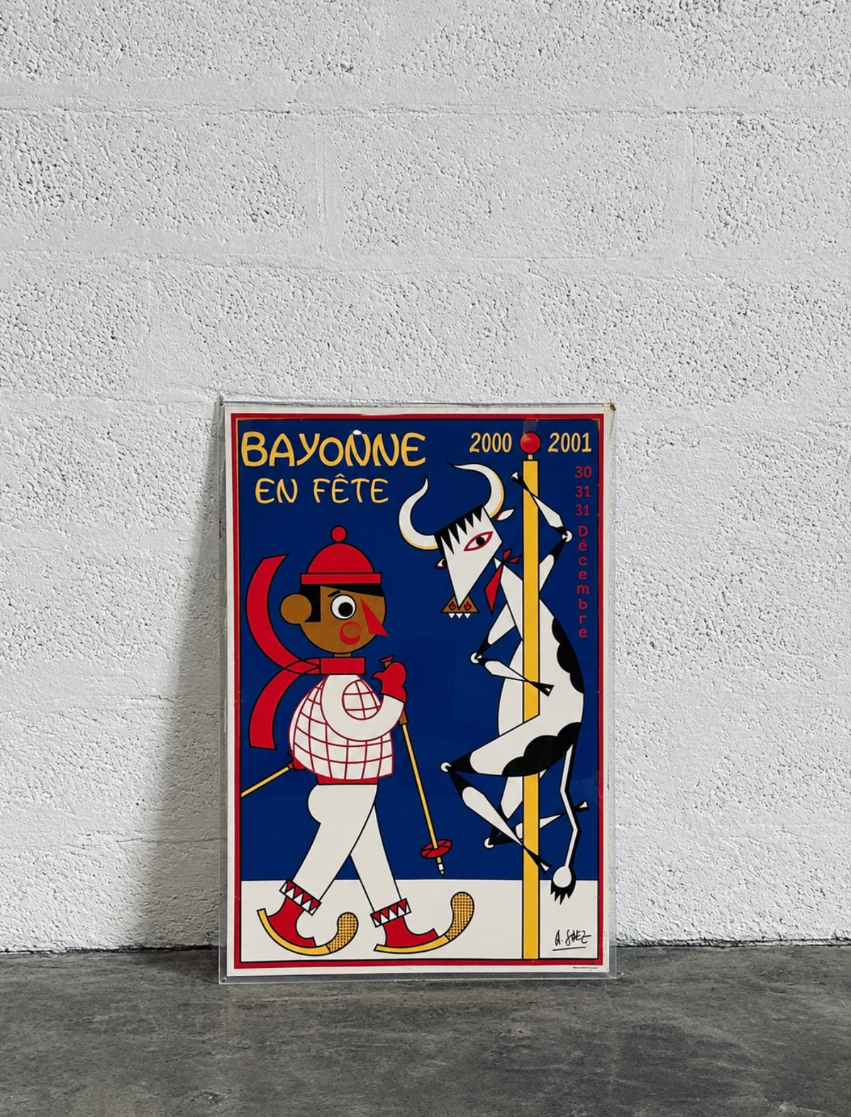 Affiche originale Bayonne en fête 2000-2001 par SAEZ, éditeur SÉRIPACK BAYONNE