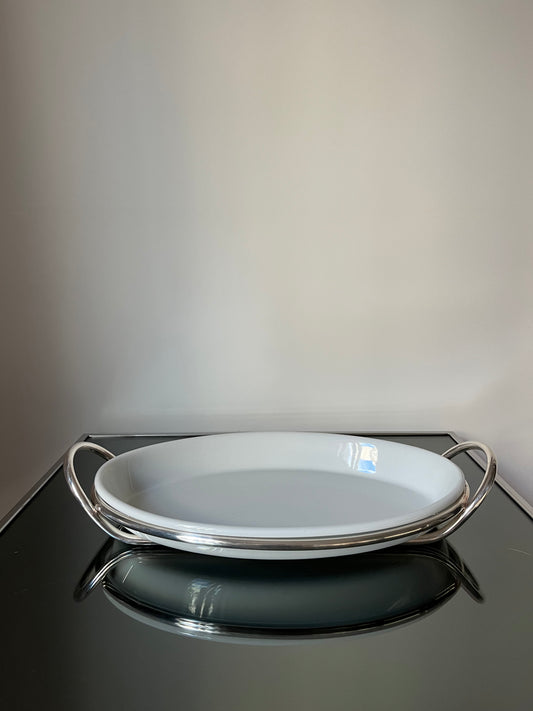 Plat postmoderne ovale, "15 OVALIS", Lino Sabattini, Italie, 70s