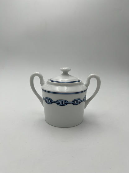 Sucrier Hermès 'Chaîne d'Ancre' bleue Hermès, France