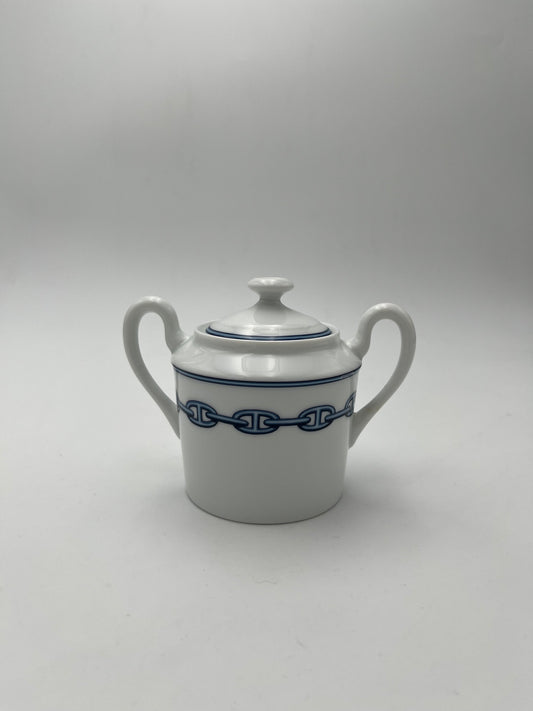 Sucrier Hermès 'Chaîne d'Ancre' bleue Hermès, France