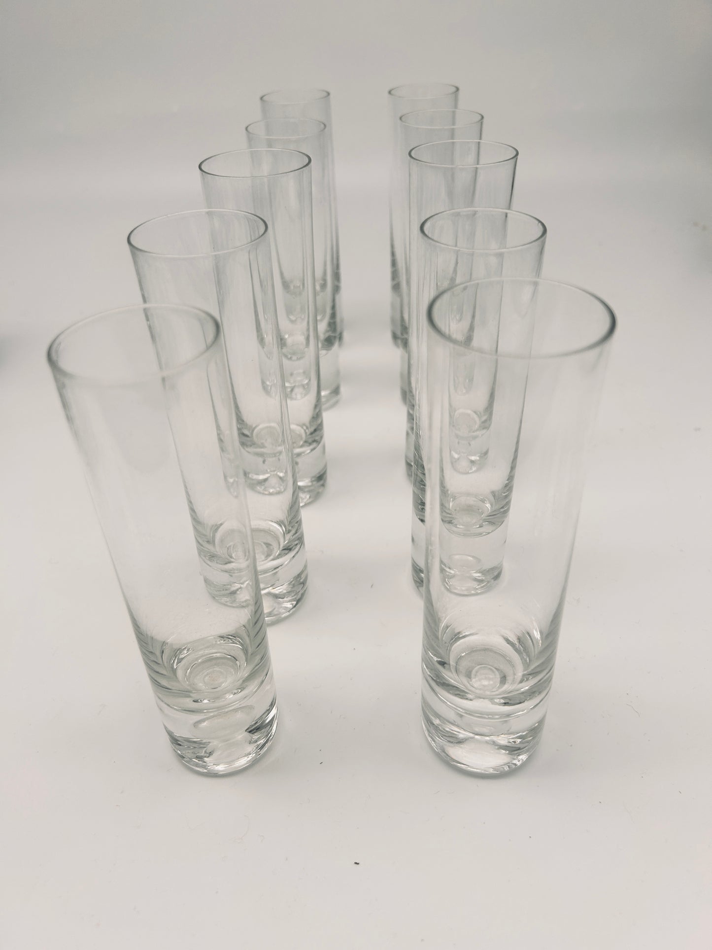 Long drink glasses Crystal flutes, Tapio Wirkkala Finland, IItala, 70s