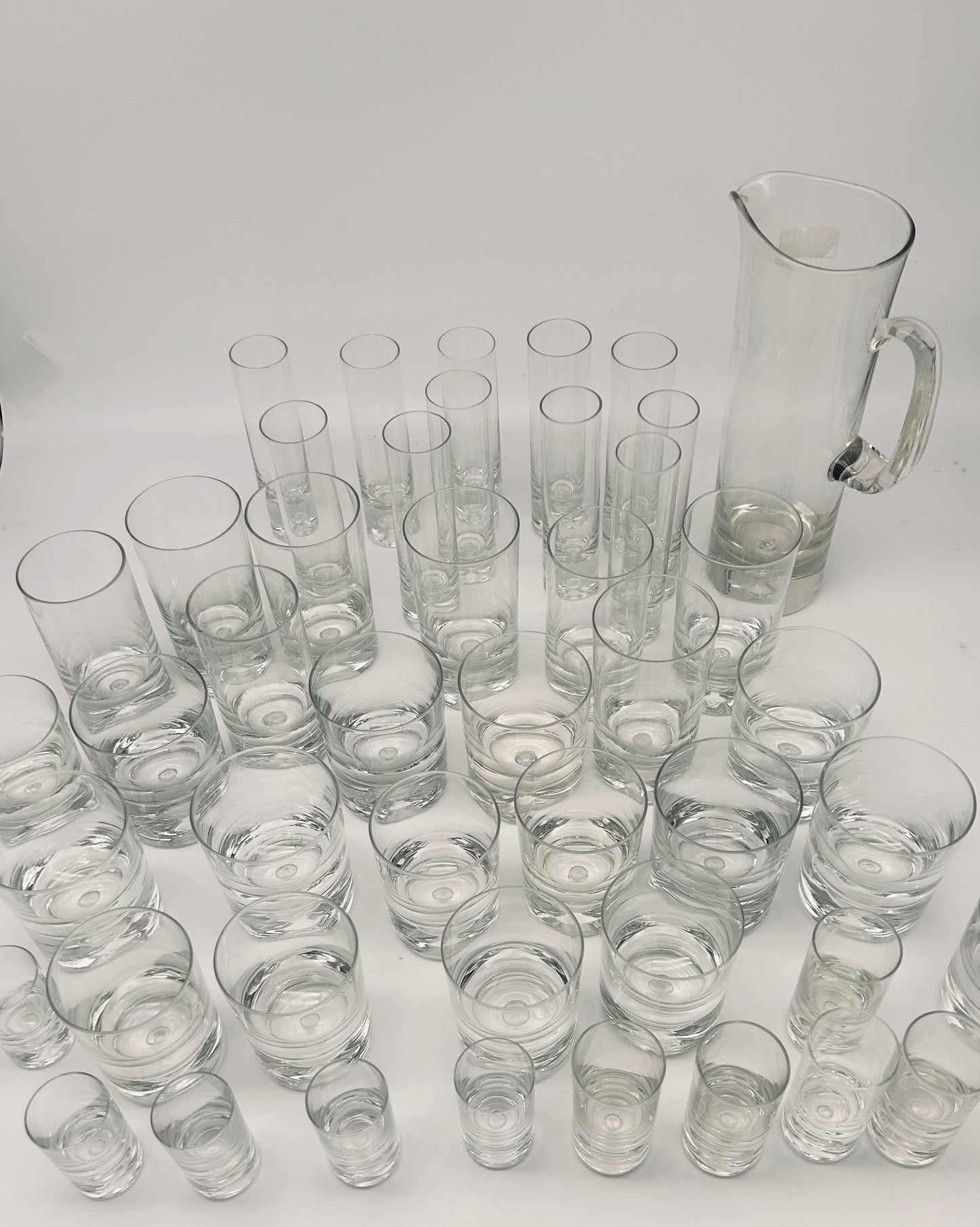 Long drink glasses Crystal flutes, Tapio Wirkkala Finland, IItala, 70s