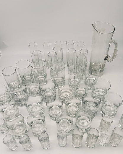 Long drink glasses Crystal flutes, Tapio Wirkkala Finland, IItala, 70s