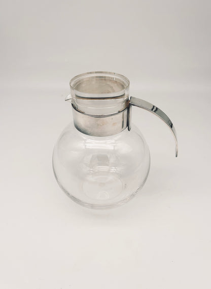 Carafe en verre et métal argenté, Ezilé, Lino Sabattini, 70s