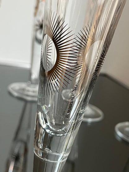 Flûtes à champagne stylisées dorées, RITZENHOFF, 2000s