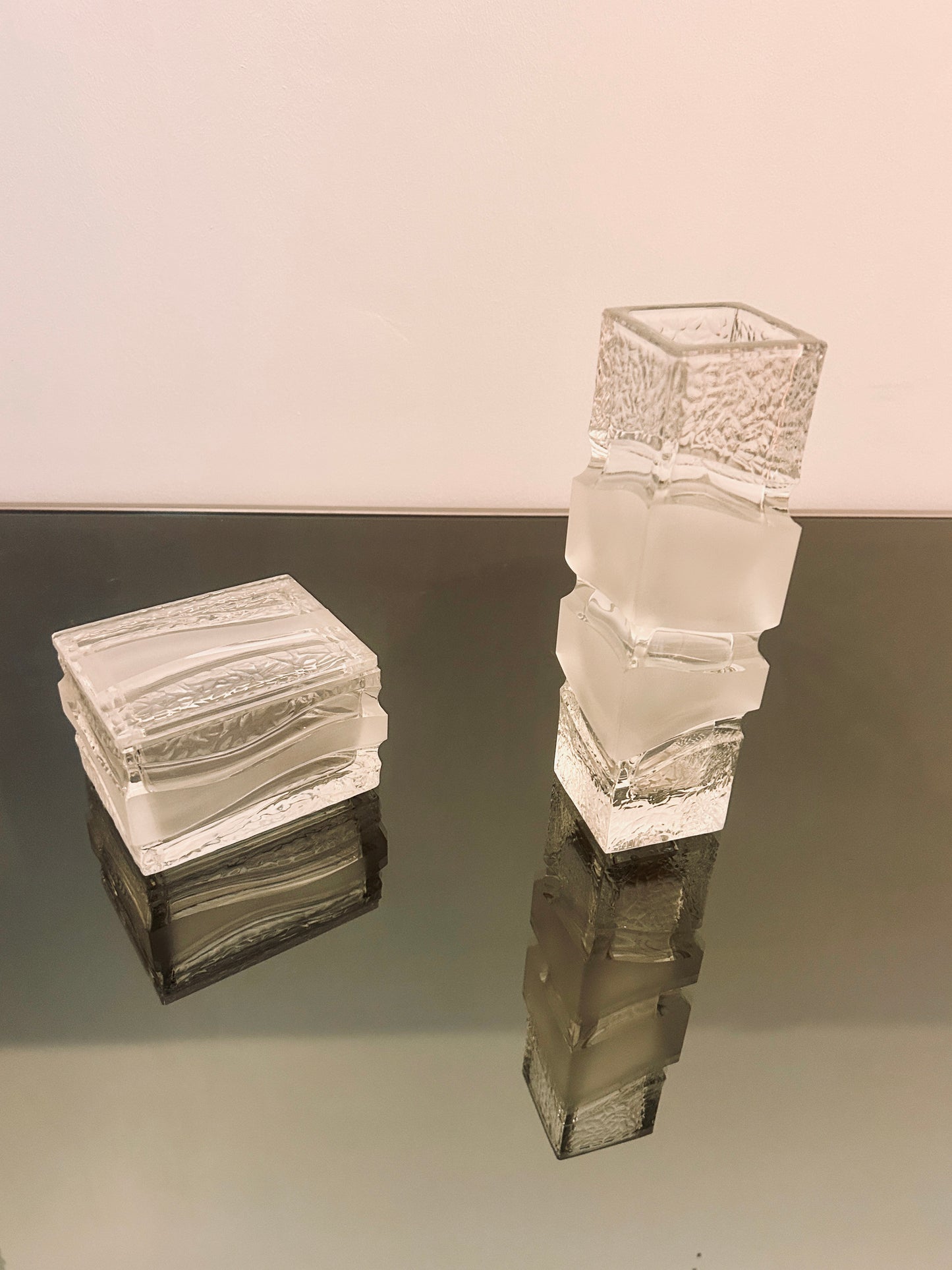 Vase brutaliste en verre, Peill & Putzler, 70s