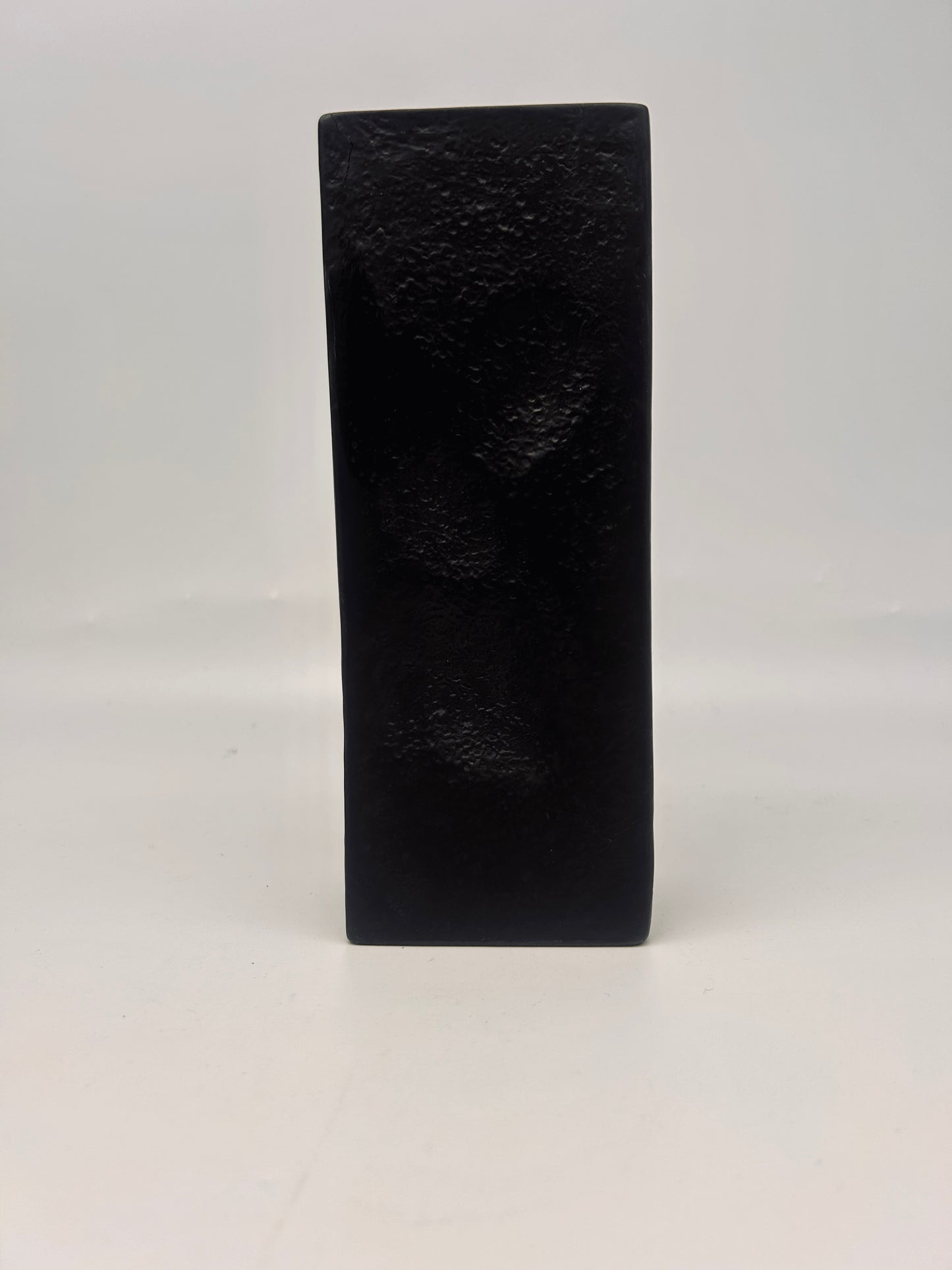 Vase noir op art, motif rayures et crépi, Martin Freyer, Rosenthal, 70s