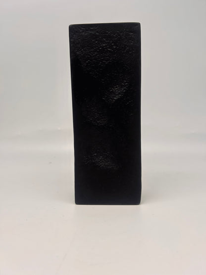Vase noir op art, motif rayures et crépi, Martin Freyer, Rosenthal, 70s