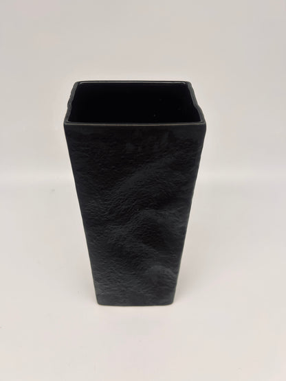 Vase noir mat motif courbes, Martin Freyer, Rosenthal, 70s