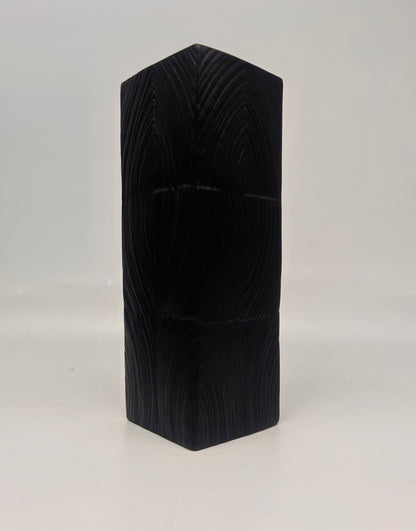 Vase noir mat motif courbes, Martin Freyer, Rosenthal, 70s