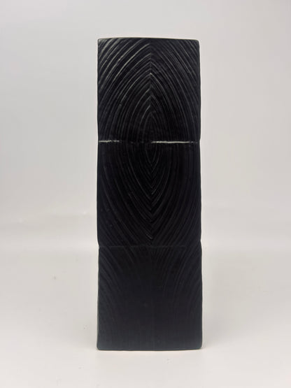 Vase noir mat motif courbes, Martin Freyer, Rosenthal, 70s