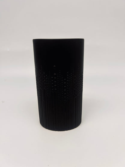 Vase noir mat ovale motif pointillés, "perls drop", Tapio Wirkkala,Rosenthal, 70s