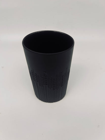 Vase noir mat ovale motif pointillés, "perls drop", Tapio Wirkkala,Rosenthal, 70s