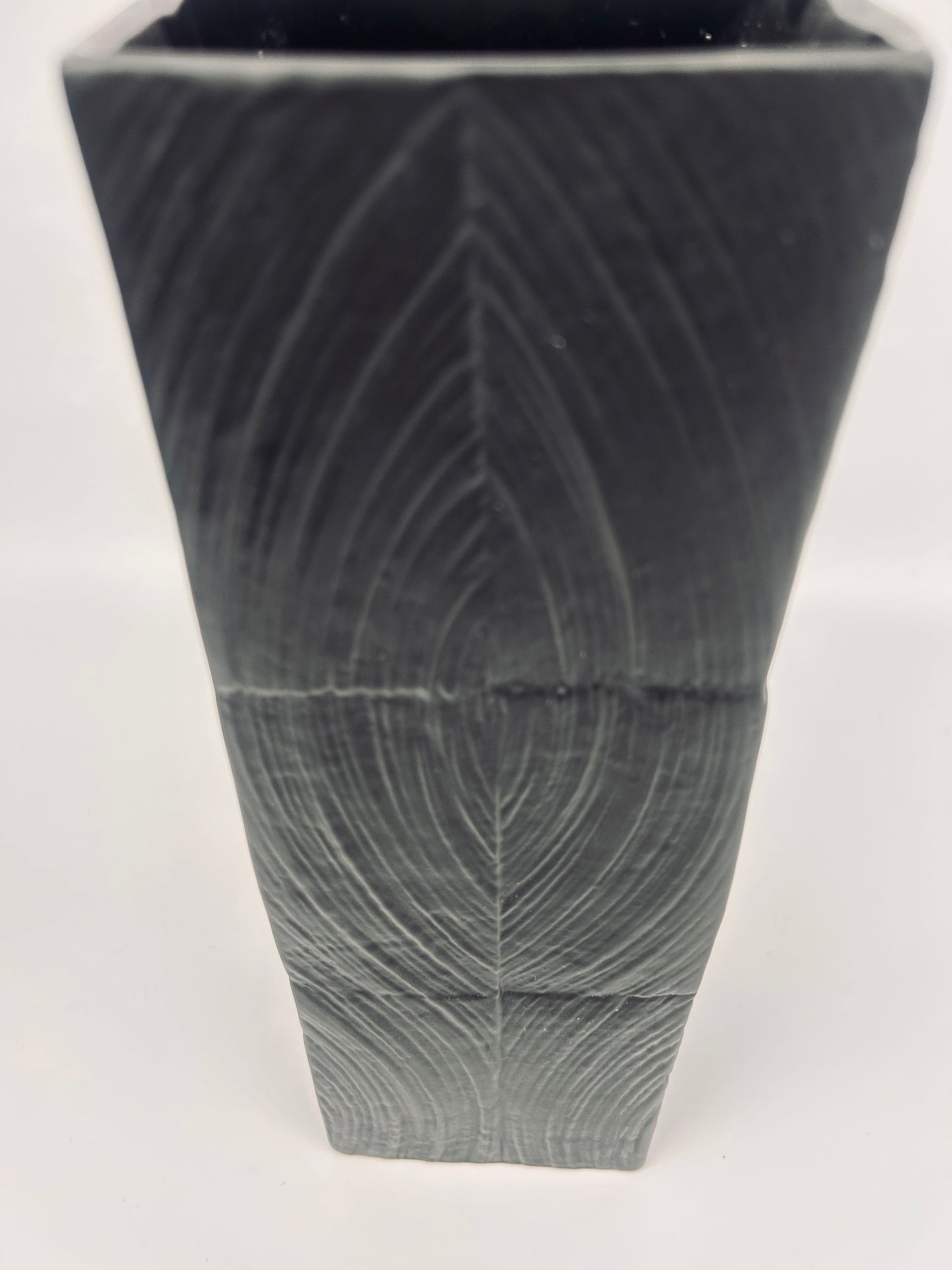 Vase noir mat motif courbes, Martin Freyer, Rosenthal, 70s