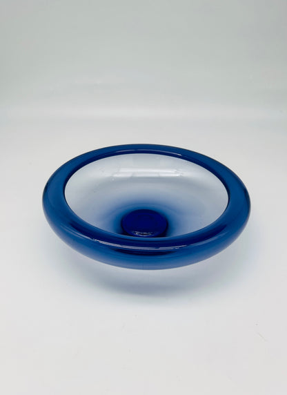 Grande coupe en verre bleu "Arne", Per Lutken, Holmegaard, 50s