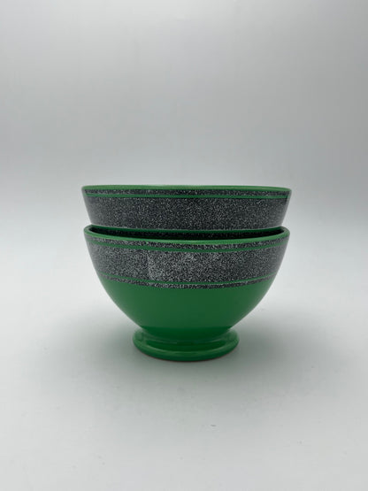 Bols vert céramique Daniel Hechter, Salins, France, 1980s