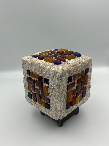 Lampe à poser design brutaliste à mosaïques, Italie, 1970s