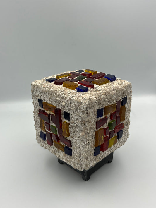 Lampe à poser design brutaliste à mosaïques, Italie, 1970s