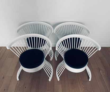 Fauteuils Cocktails laqués blancs, HR Wanke, E W.Benze, 60s