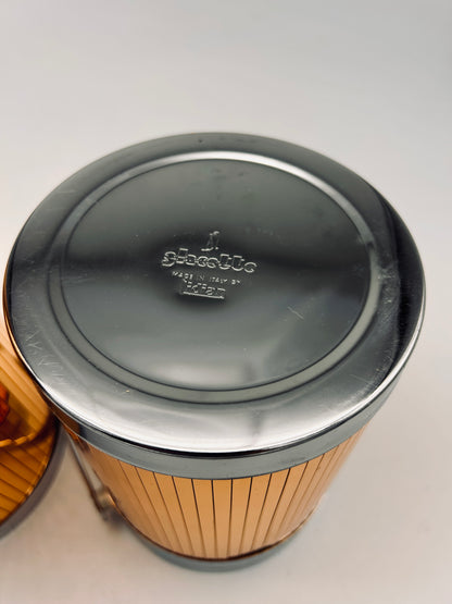 Ensemble porte bouteille et seau à glace à facettes, Glacette, Lidian, 70s