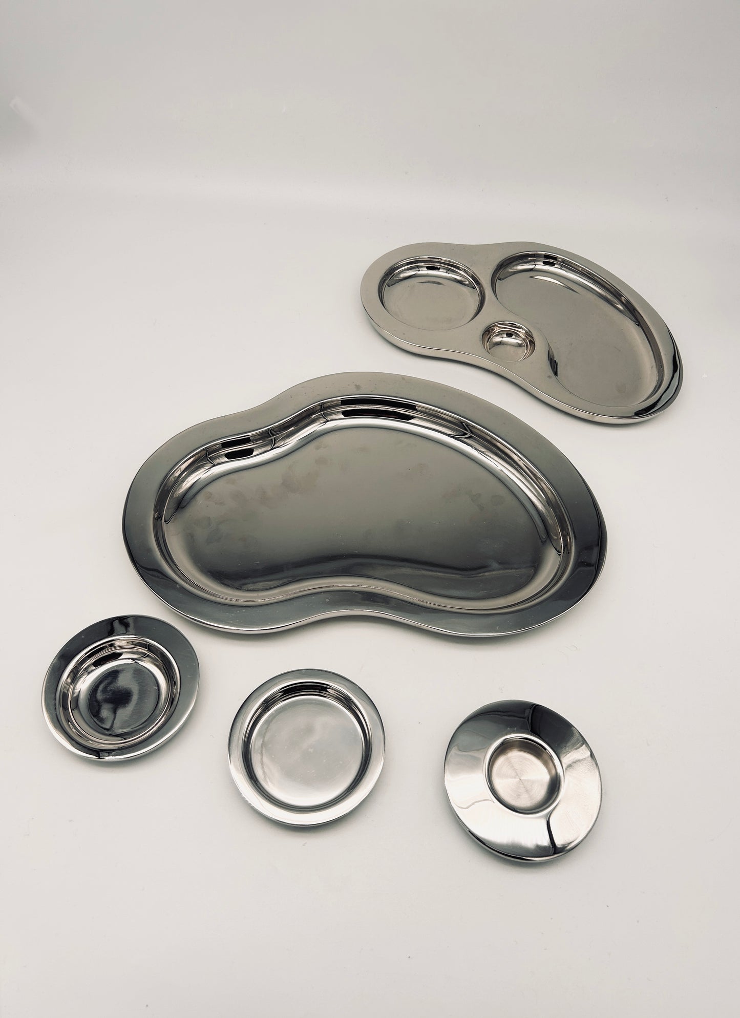 Plateau apéritif acier post moderne, Magpie, 2000s