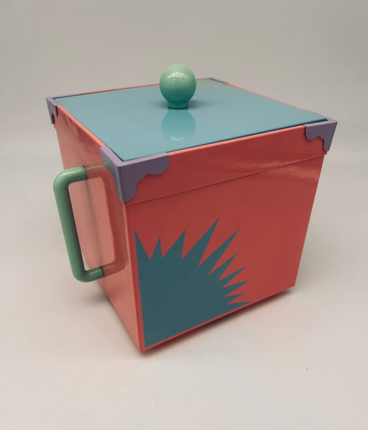 Memphis pink ice bucket, Georges Briard, Merito, Japan, 1980s