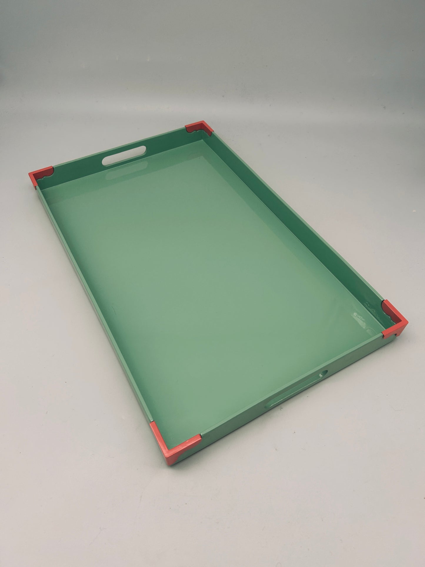 Green lacquered tray, Georges Briard, Merito, Japan 80s