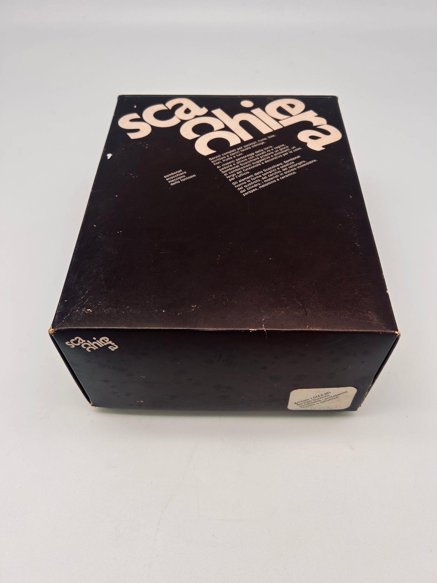 Set de bureau, porte stylo, Roberto Sambonet, ligne Scacchiera, 70s