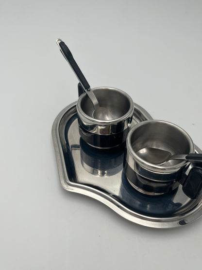 Tête à tête, duo de tasses expresso, Morinox, Italie, 1970s