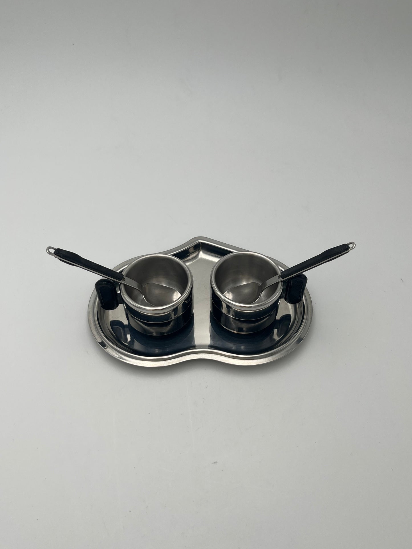 Tête à tête, duo de tasses expresso, Morinox, Italie, 1970s