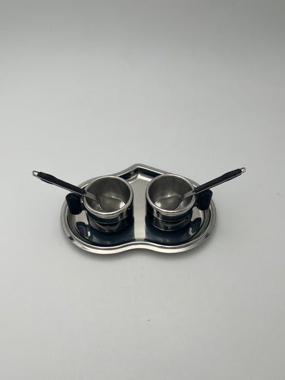 Tête à tête, duo de tasses expresso, Morinox, Italie, 1970s