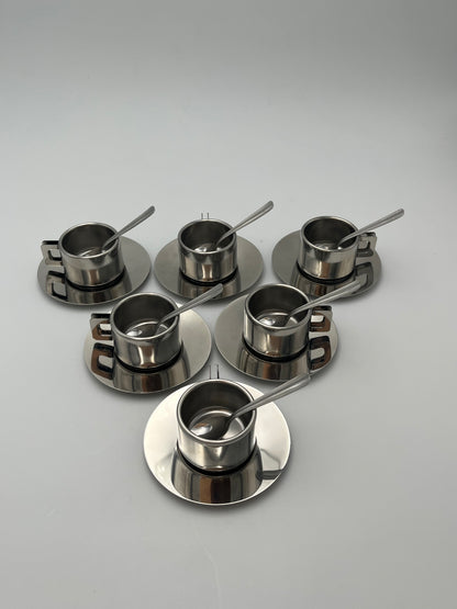 Tasses à Café Inox STO Casalinghi, Italie, 70s