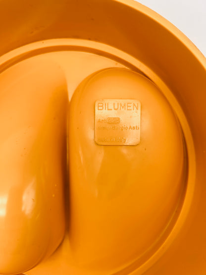 Space Age yellow ashtray, Sergio Asti, Bilumen 70s