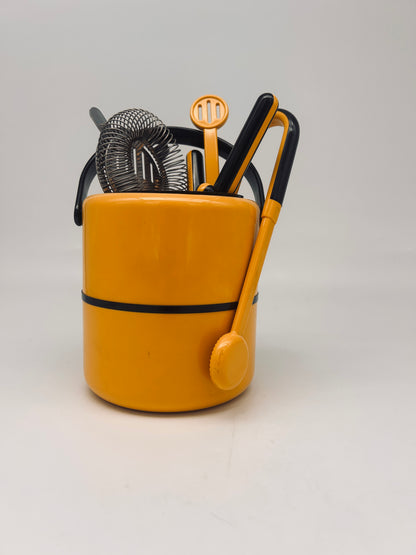 Seau à glace et set à cocktail space age, Scaroni, 60s