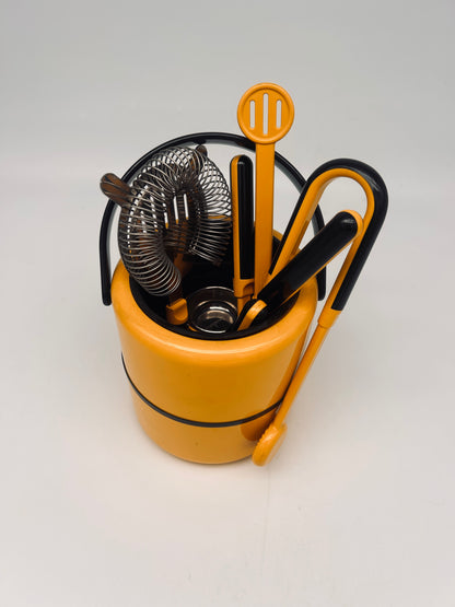 Seau à glace et set à cocktail space age, Scaroni, 60s