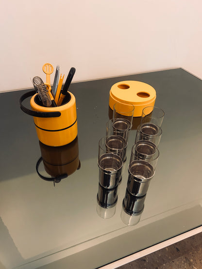 Space Age yellow ashtray, Sergio Asti, Bilumen 70s