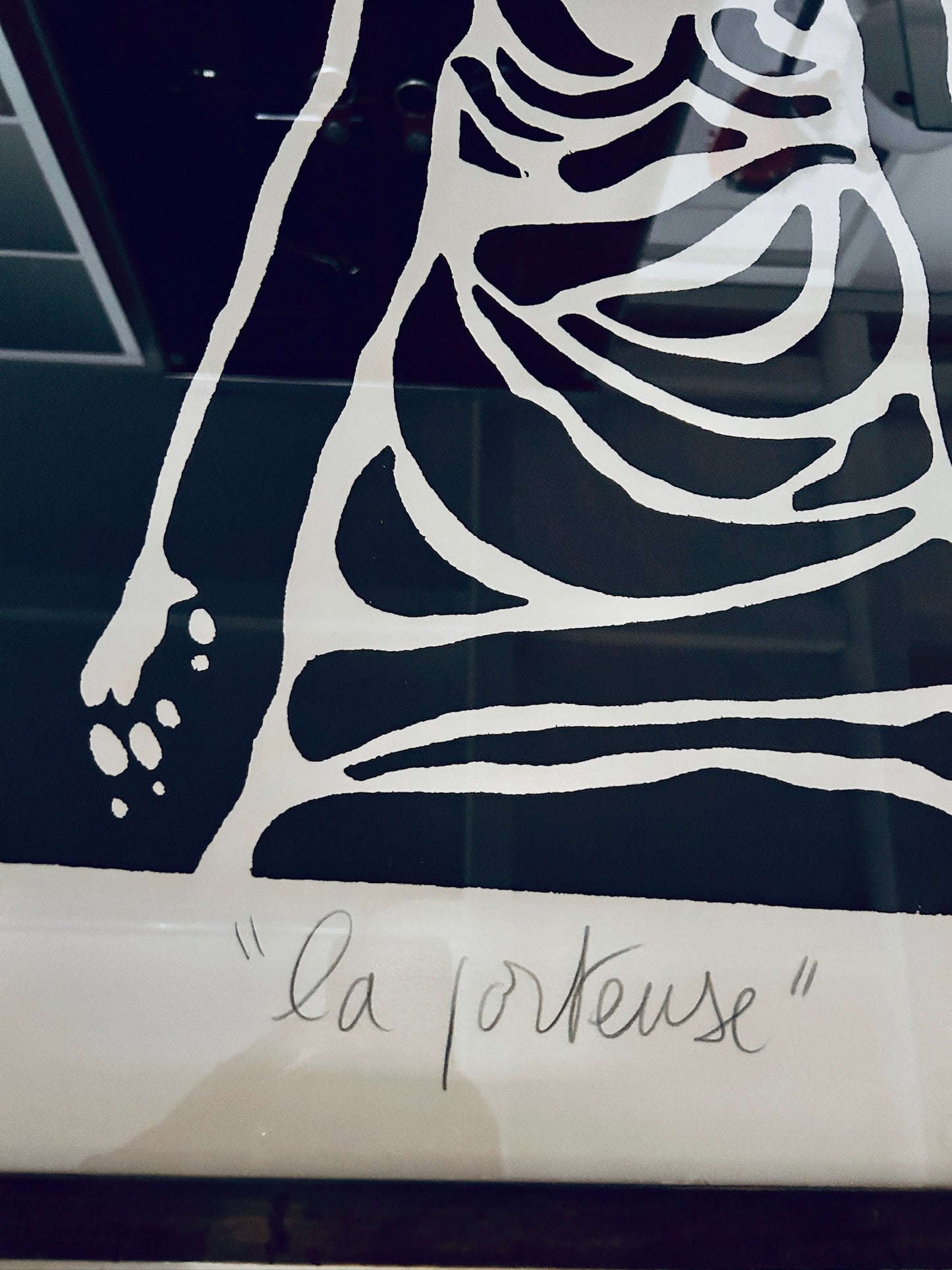 Lithographie La porteuse, Hervé di Rosa, 90s