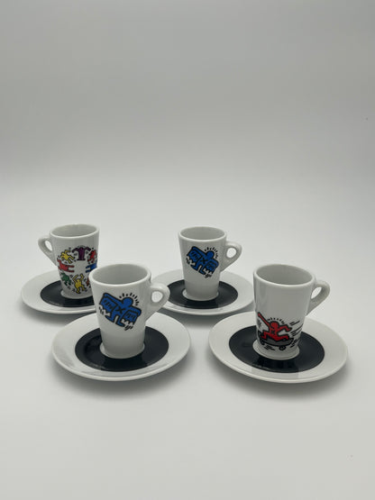 Tasses à Café porcelaine, Tognana, Keith Haring, Italie, 2007